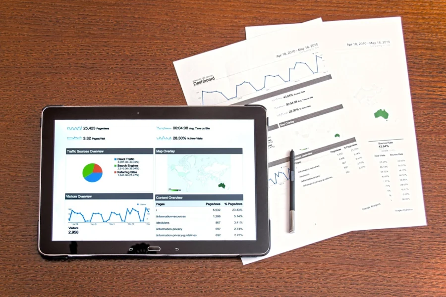 A person looking at marketing analytics on a laptop for a digital marketing strategy audit
